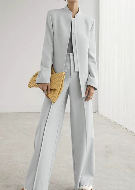 Minimal Collarless Jacket / Wide Pants（Select Item） 　R95