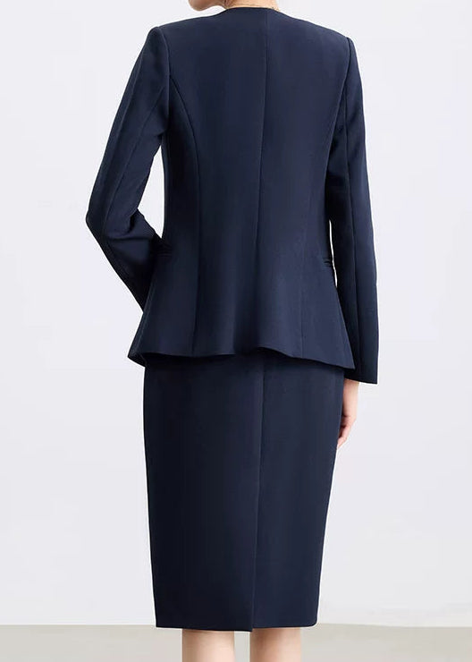 Collarless Jacket & Sleeveless Dress Suit Set　R94