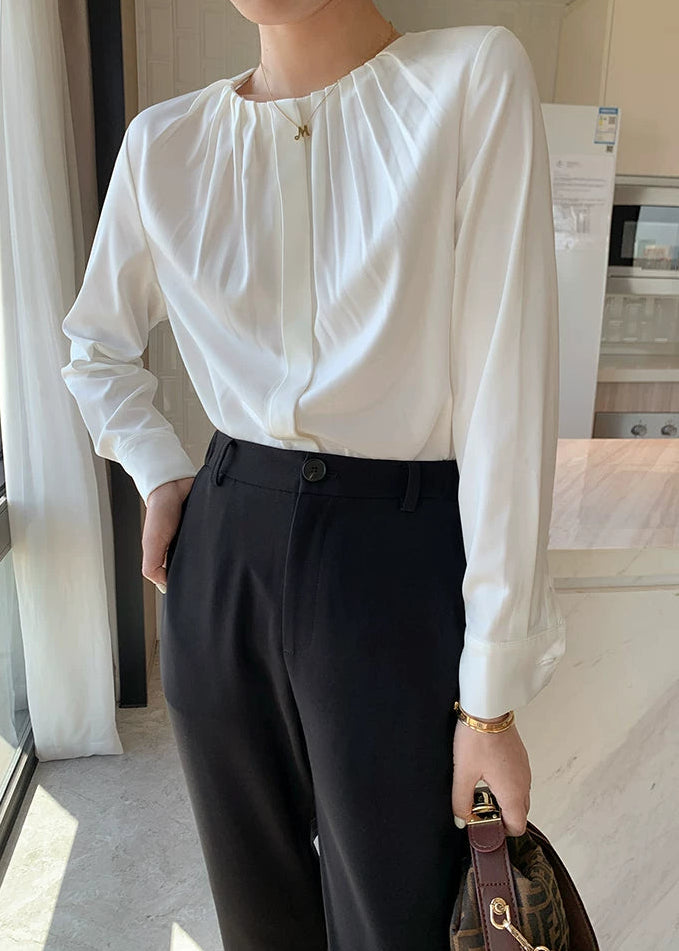 Elegant Gather Neck Blouse　R85