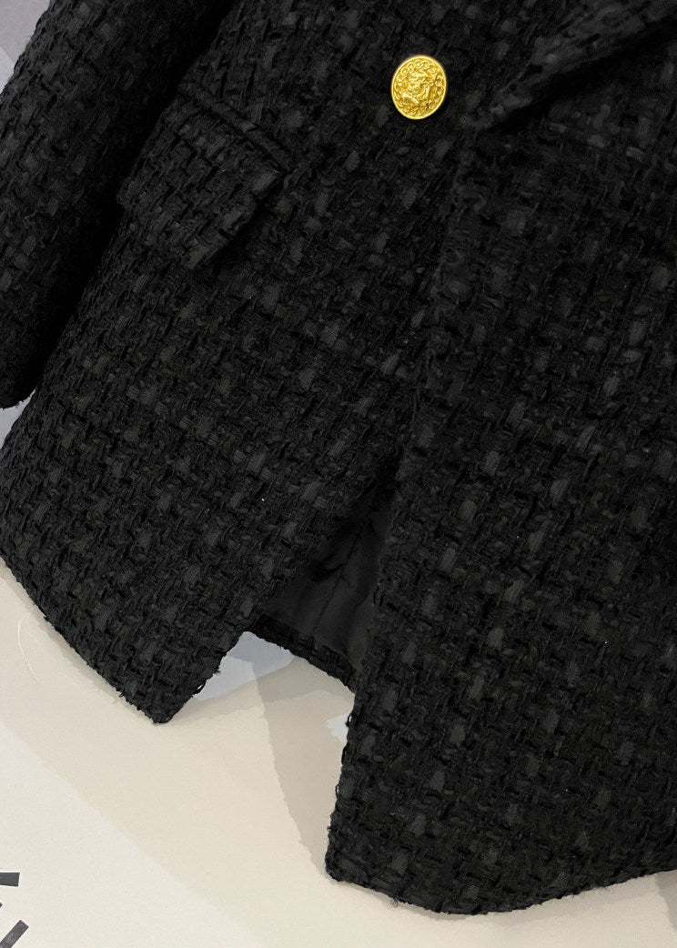 Textured Tweed Double-Breasted Blazer　R184