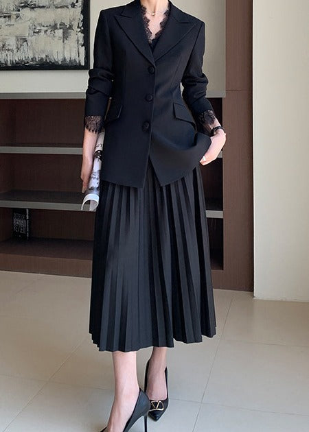 Lace Trim Tailored Jacket　R112