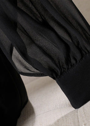 Ruffle Cape Sheer Blouse　R167