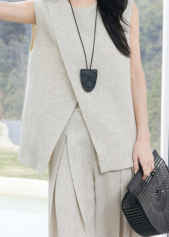 Vest and Wide-Leg Pants Set　R140