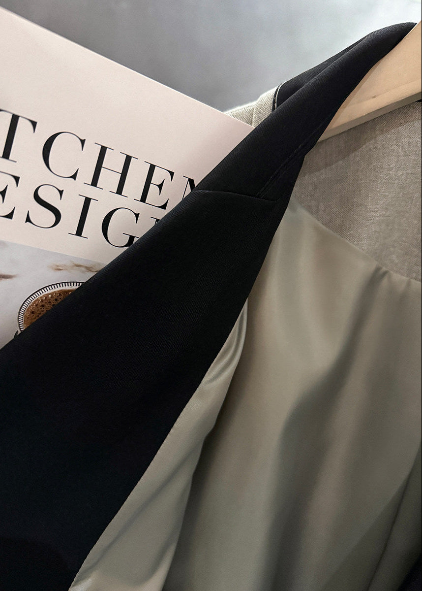 Contrast Layered Lapel Blazer　R183