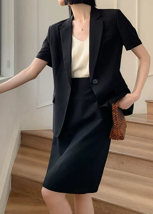 Refined Half Sleeve Jacket & Straight Skirt Set　R106