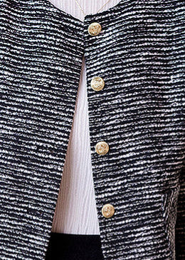 Textured Tweed Collarless Jacket　R171