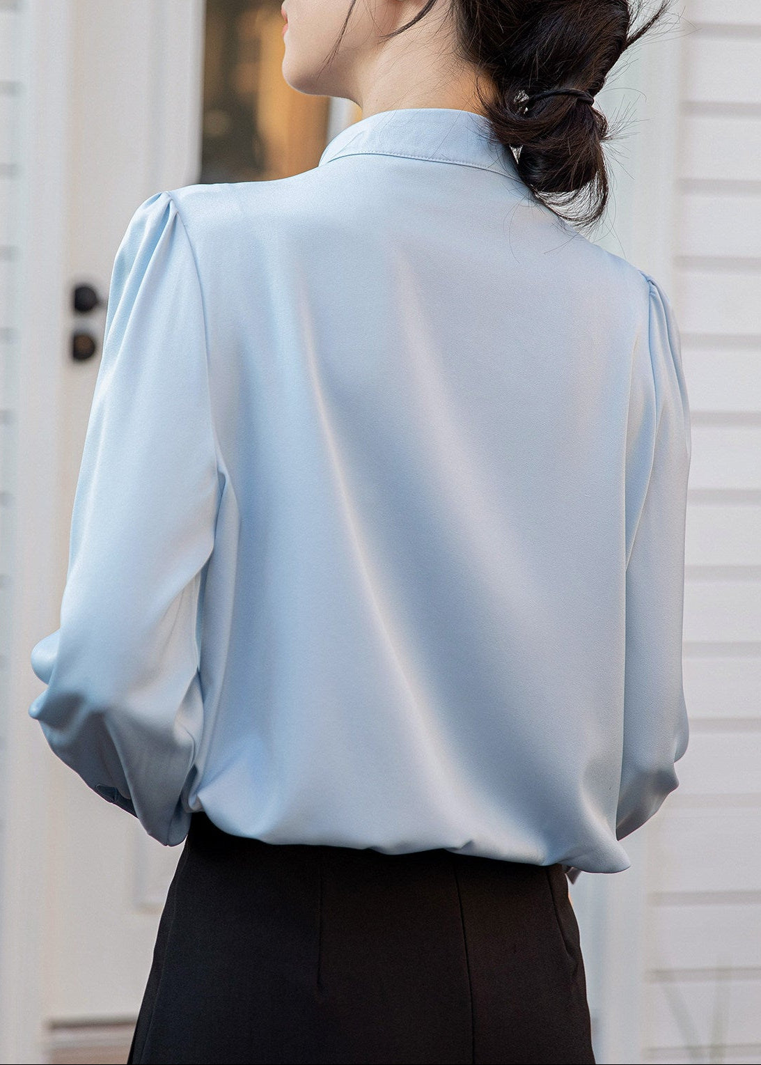 Keyhole Bow Tie Blouse　R100