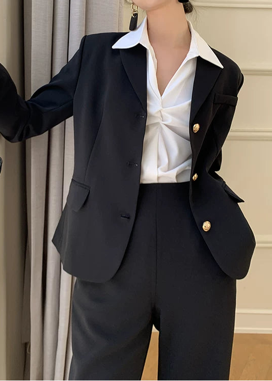 Twist Draped Satin Blouse　R109