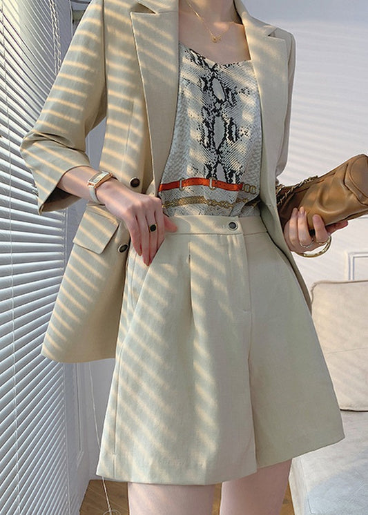 Half-Sleeve Tailored Blazer & Shorts Set　R116