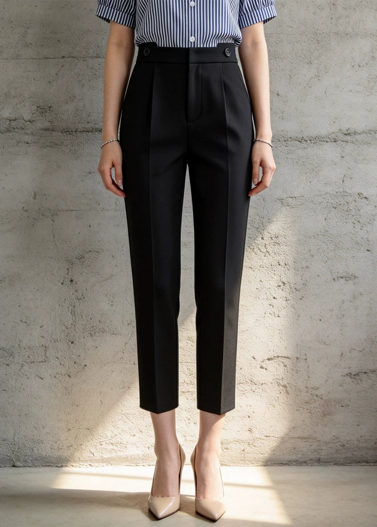 High-Waist Ankle-Length Straight Pants　R149