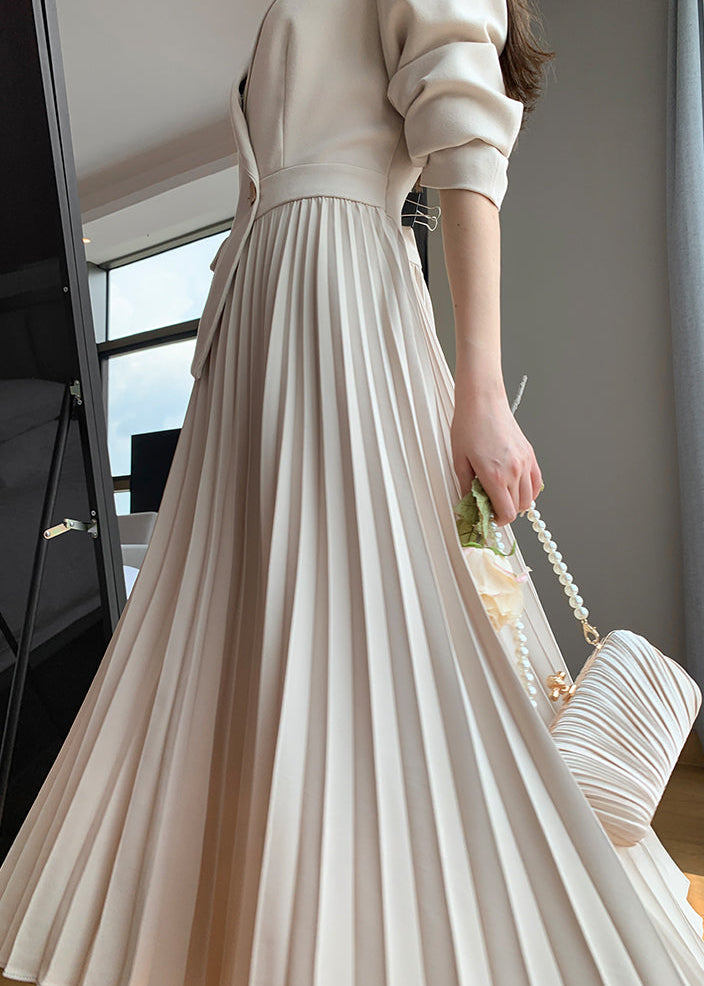 Pleated Combo Tailored Dress　R59