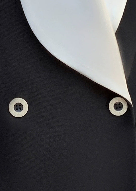 Contrast Shawl Collar Tailored Set-Up　R42