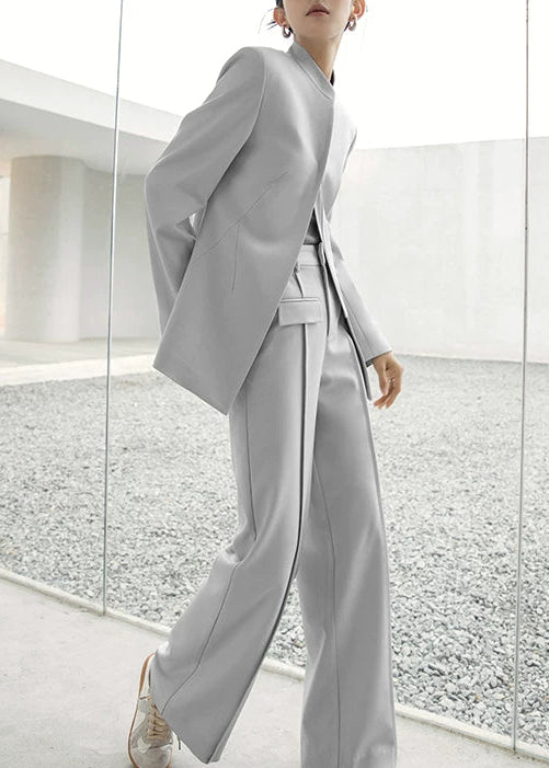 Minimal Collarless Jacket / Wide Pants（Select Item） 　R95