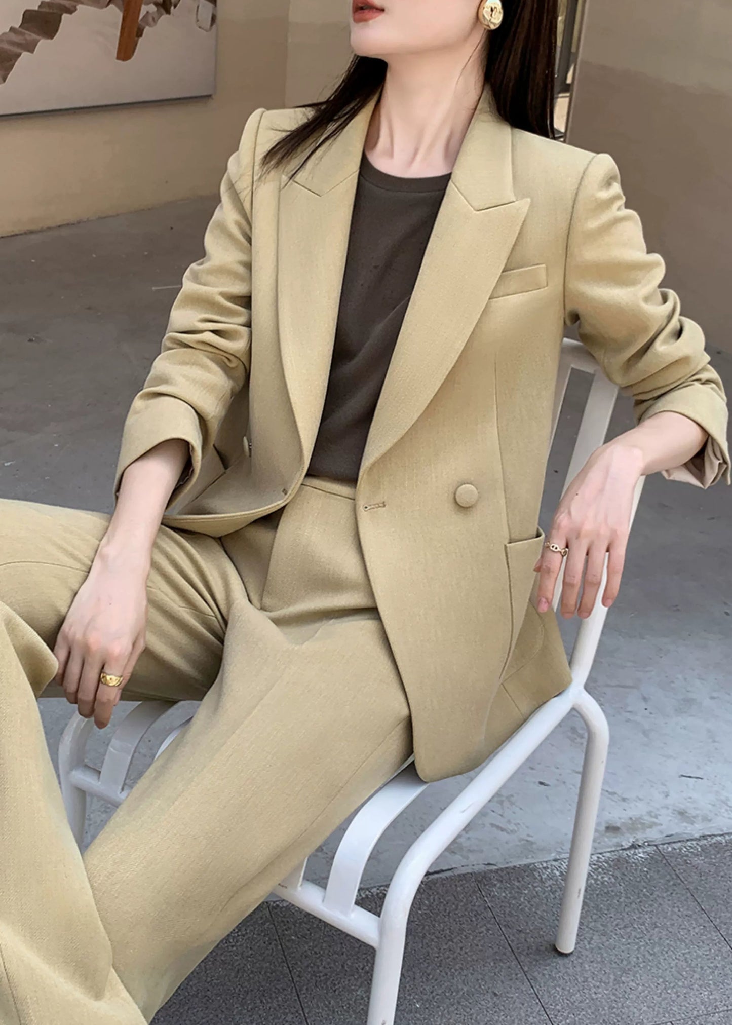 Chic Wide-Leg Suit Set　R56