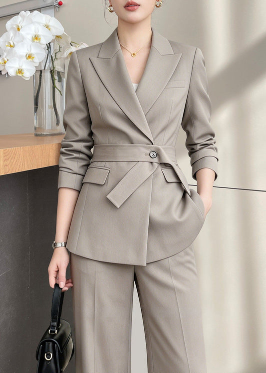 Belted Tailored Pants Suit　R247