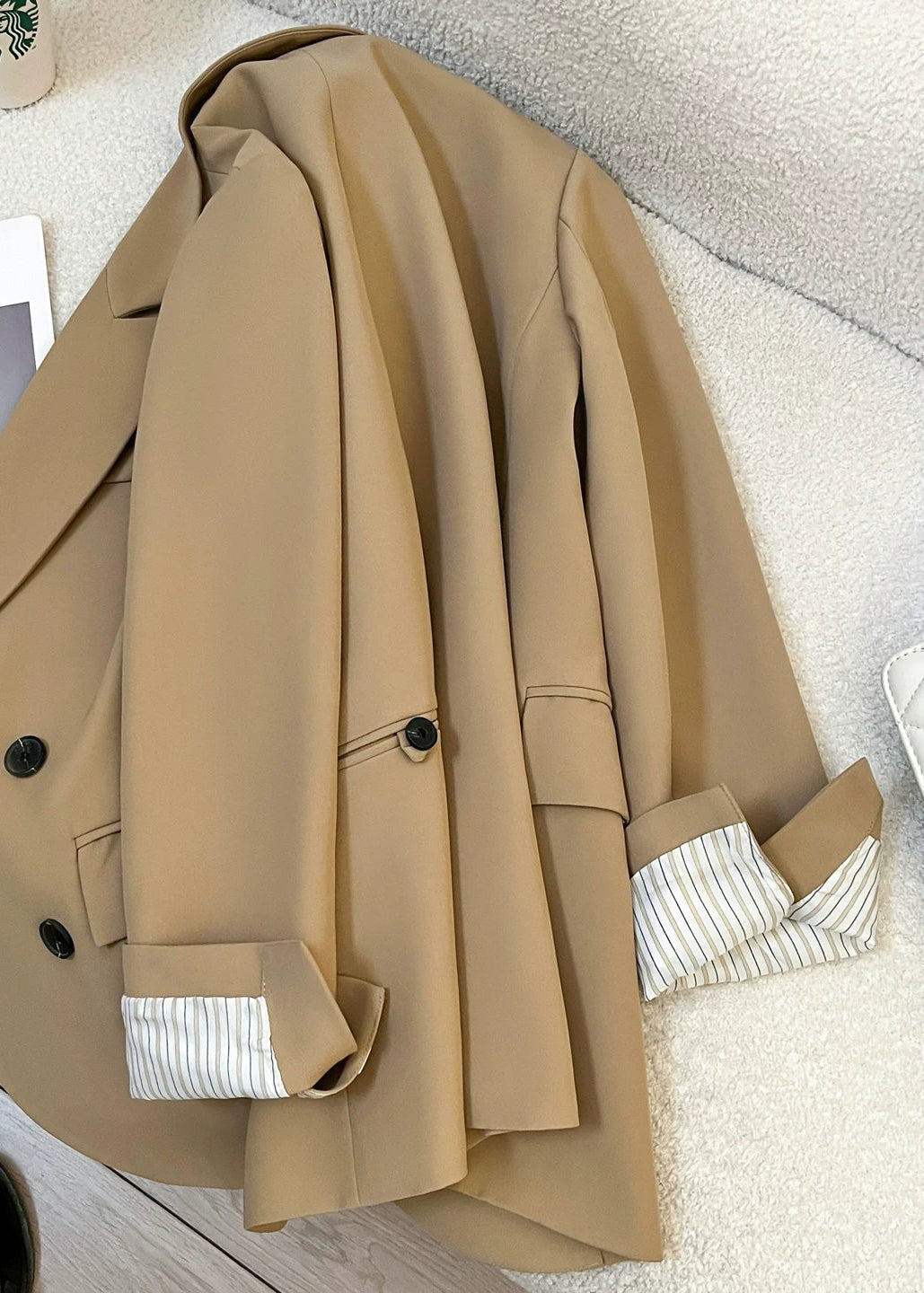 Structured Double Button Tailored Jacket　R66