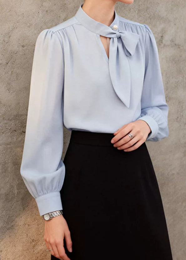 Keyhole Bow Tie Blouse　R100