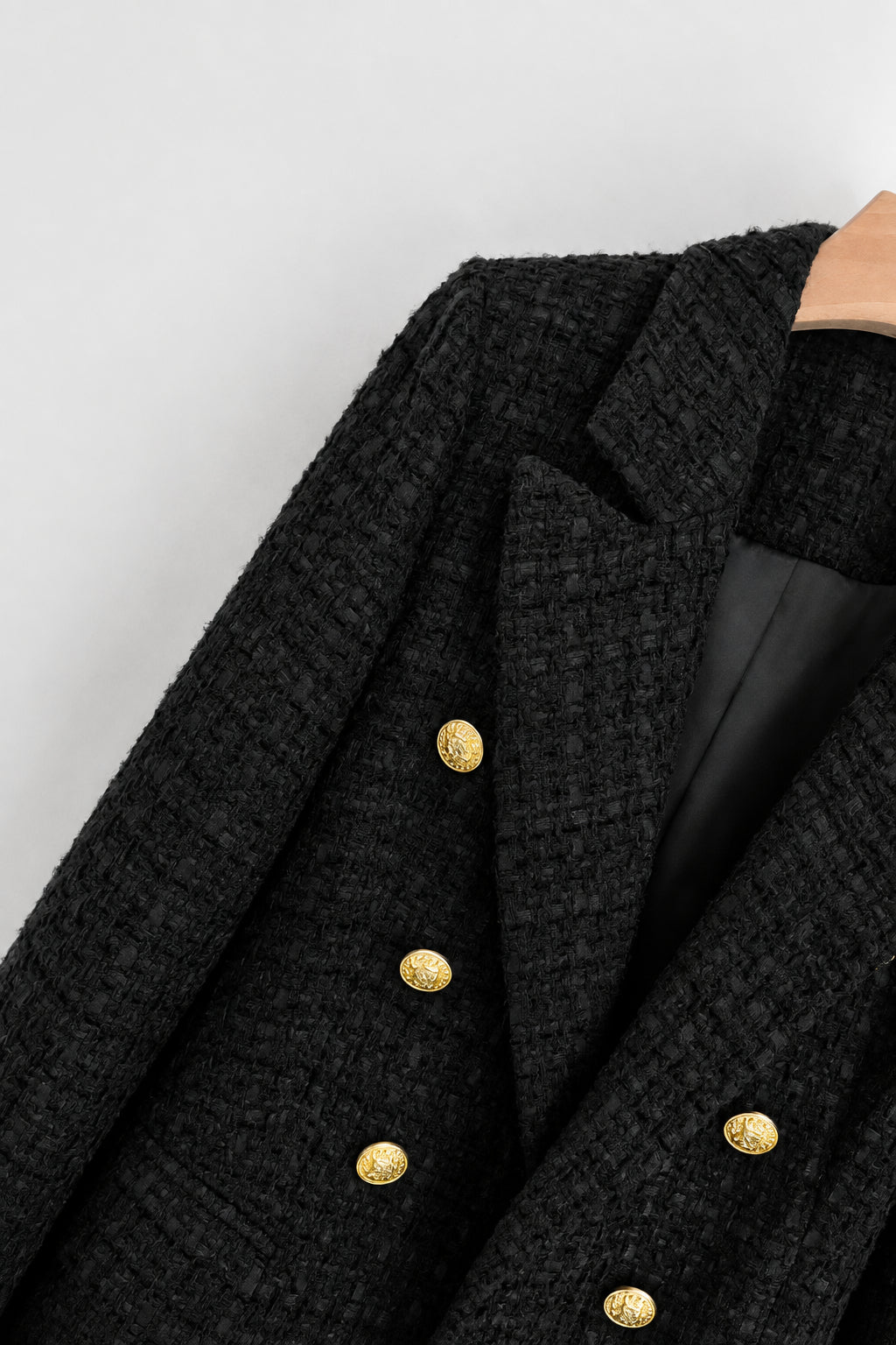 Textured Tweed Double-Breasted Blazer　R184