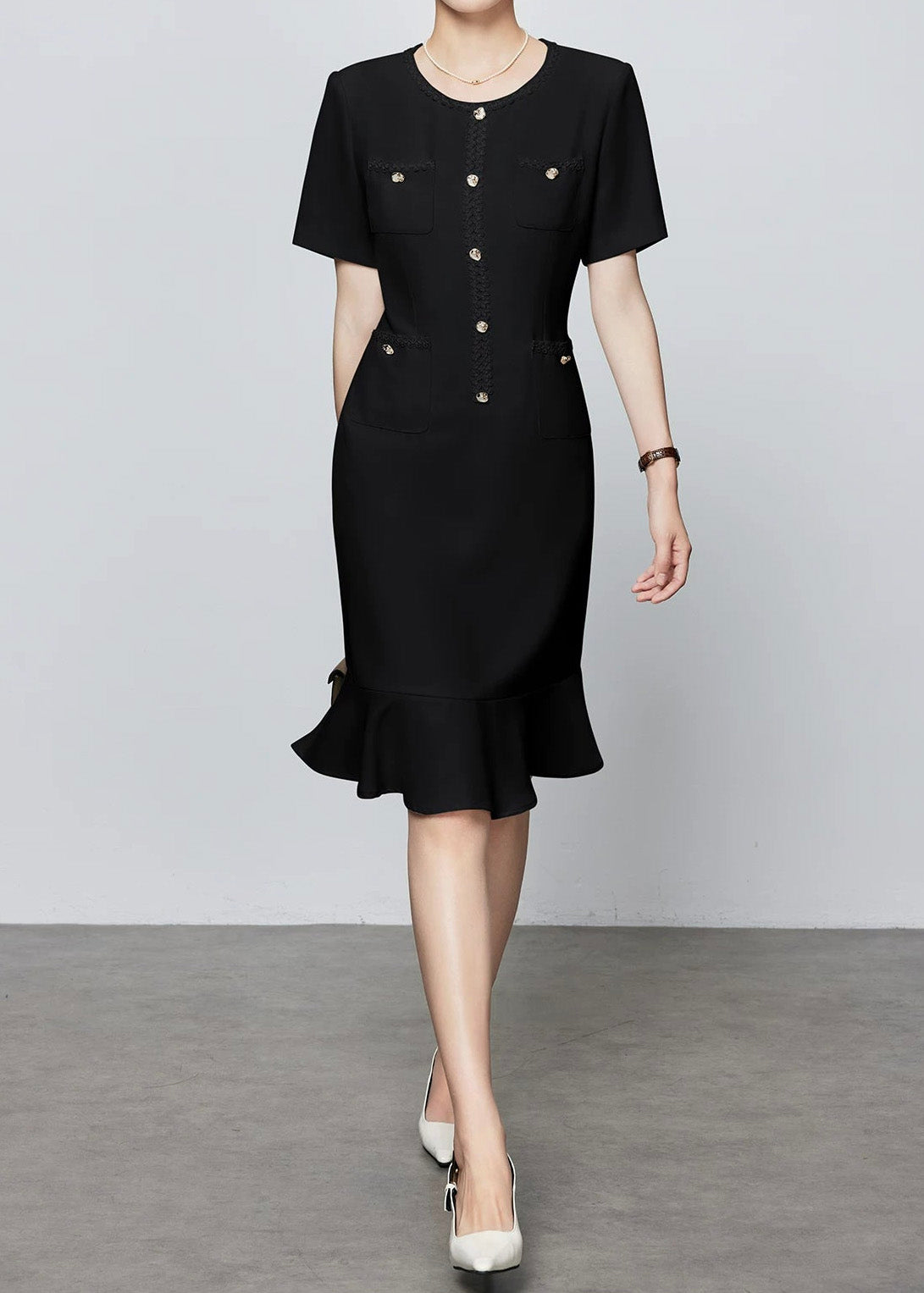 Short Sleeve Fishtail Dress　R139