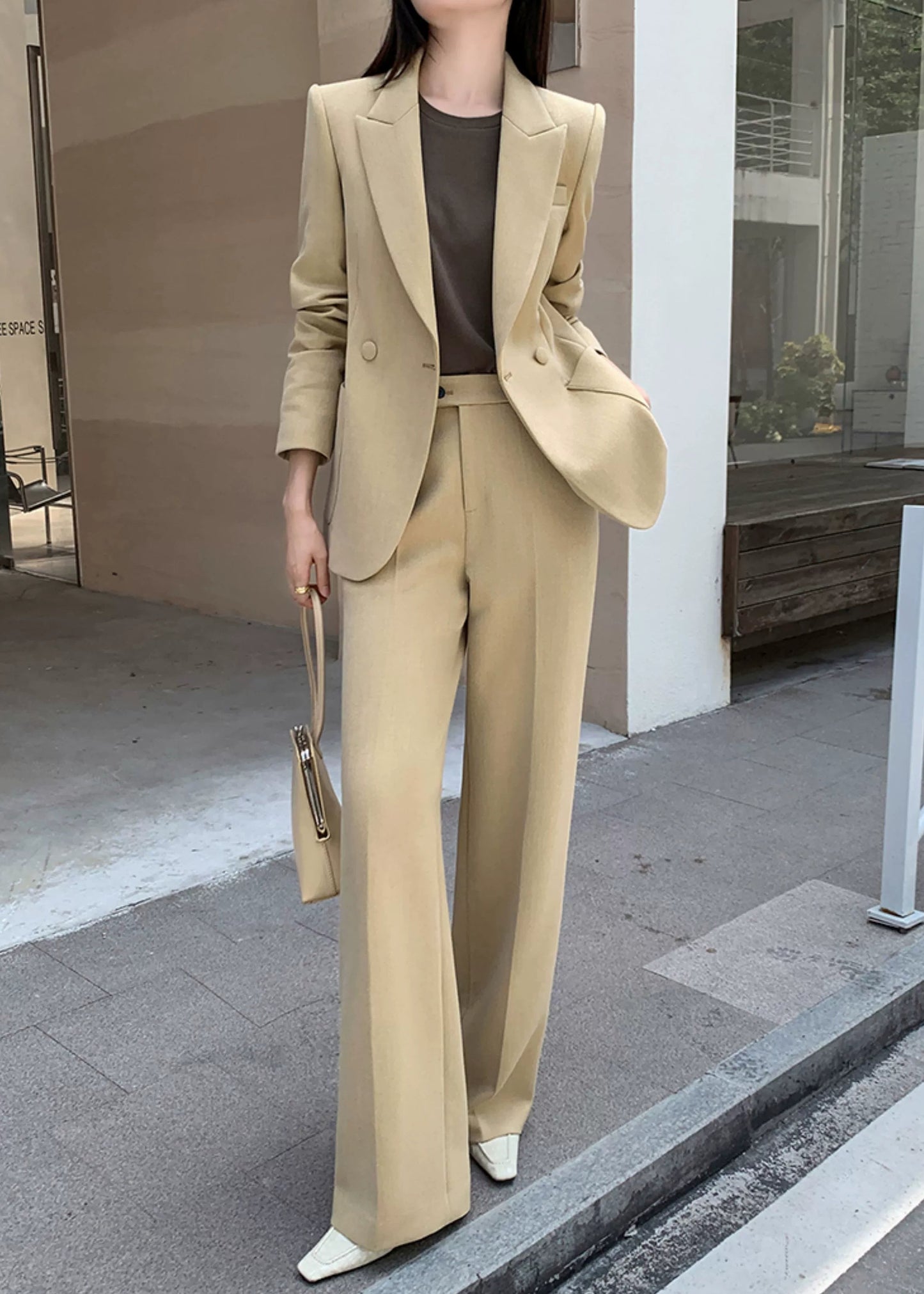 Chic Wide-Leg Suit Set　R56