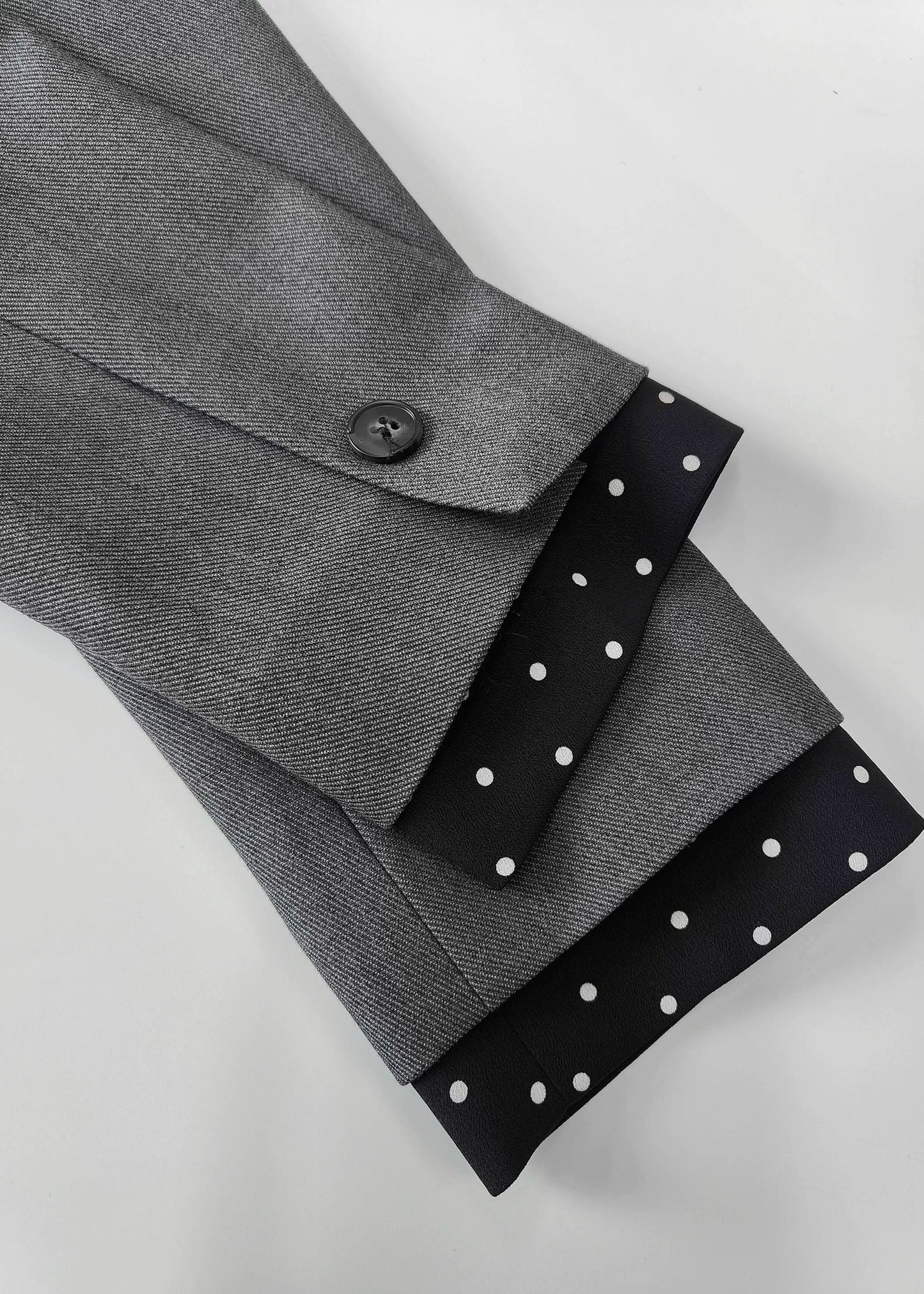 Polka Dot Panel Collarless Jacket　R96