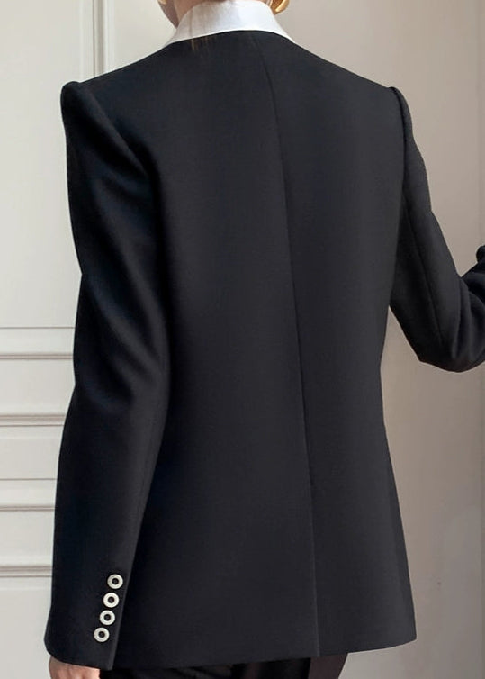 Contrast Shawl Collar Tailored Set-Up　R42