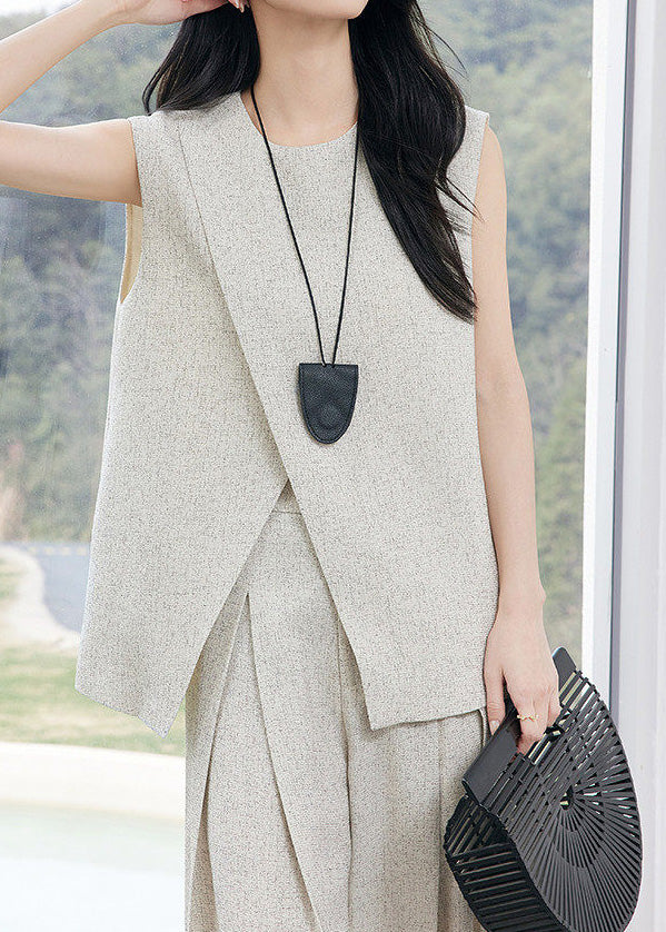 Vest and Wide-Leg Pants Set　R140