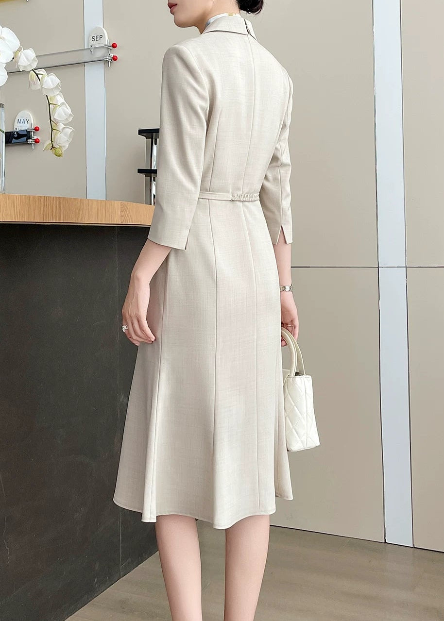 Tailored Belted Flare Midi Dress　R92