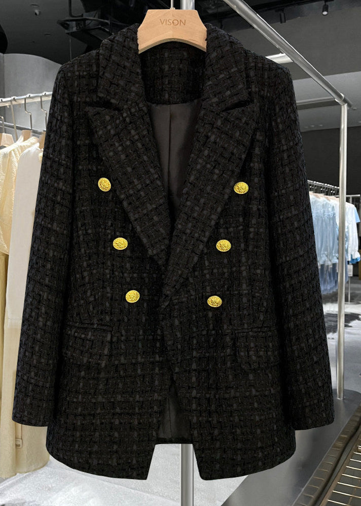Textured Tweed Double-Breasted Blazer　R184