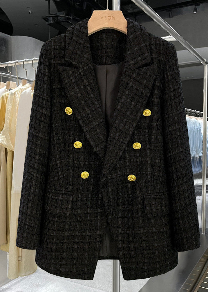 Textured Tweed Double-Breasted Blazer　R184