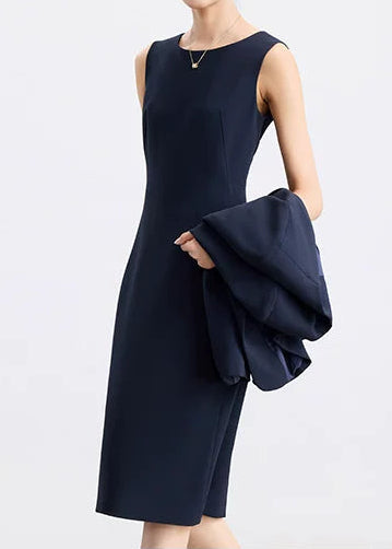 Collarless Jacket & Sleeveless Dress Suit Set　R94