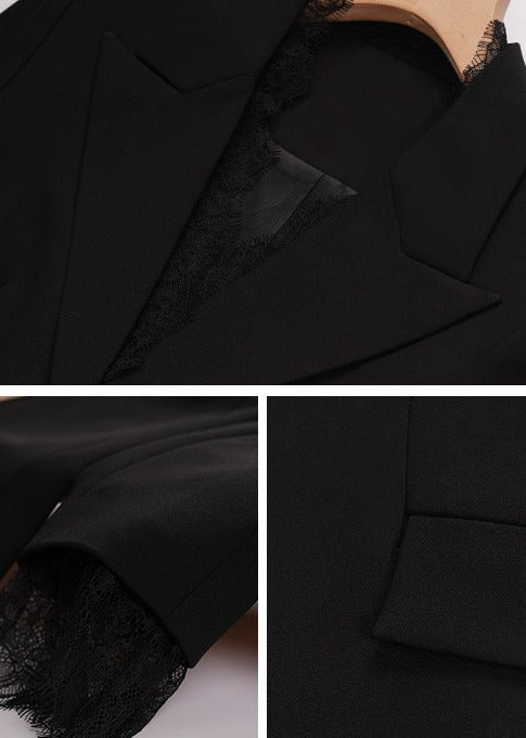 Lace Trim Tailored Jacket　R112