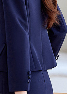 Double-Breasted Peplum Skirt Suit　R170