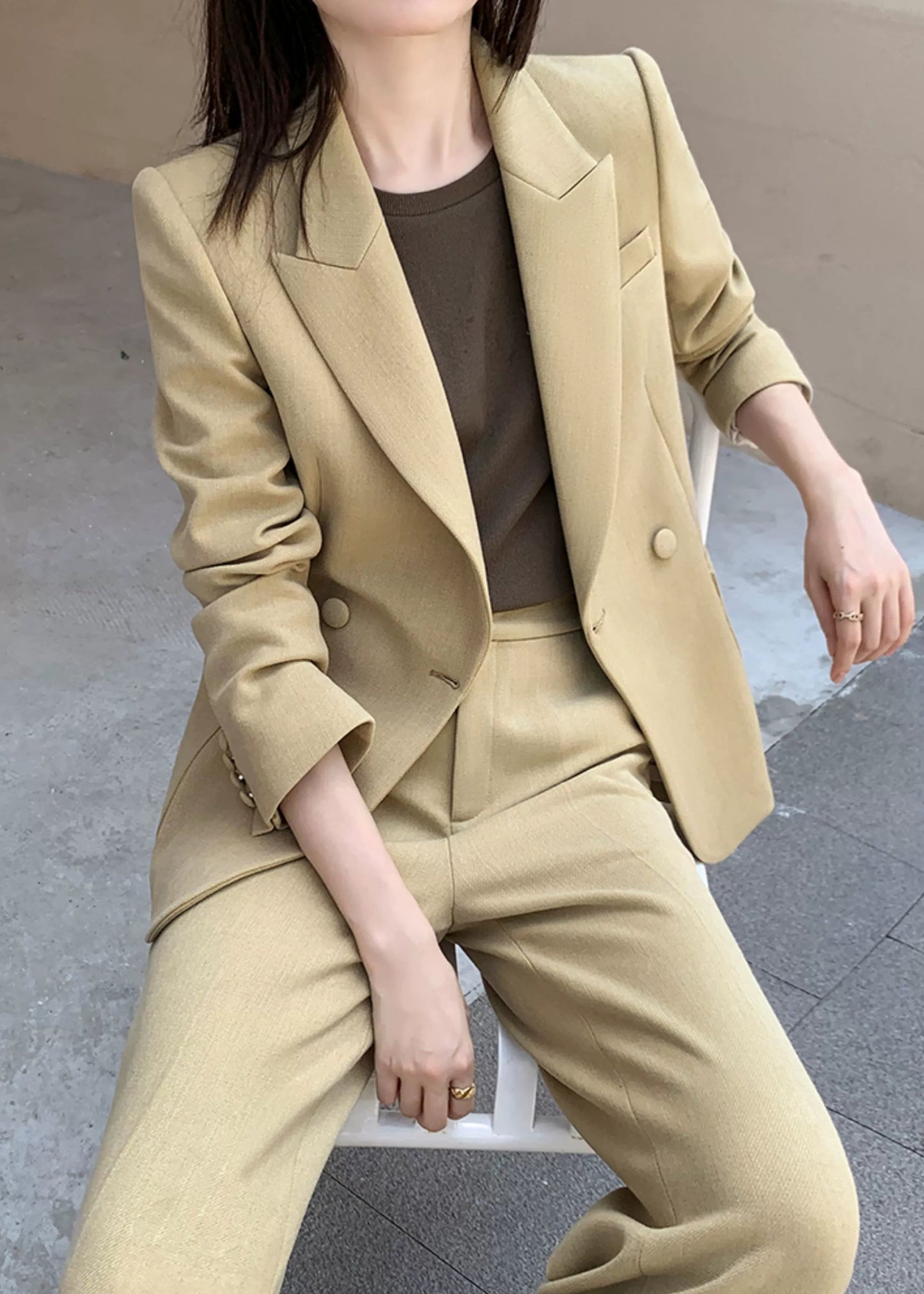 Chic Wide-Leg Suit Set　R56