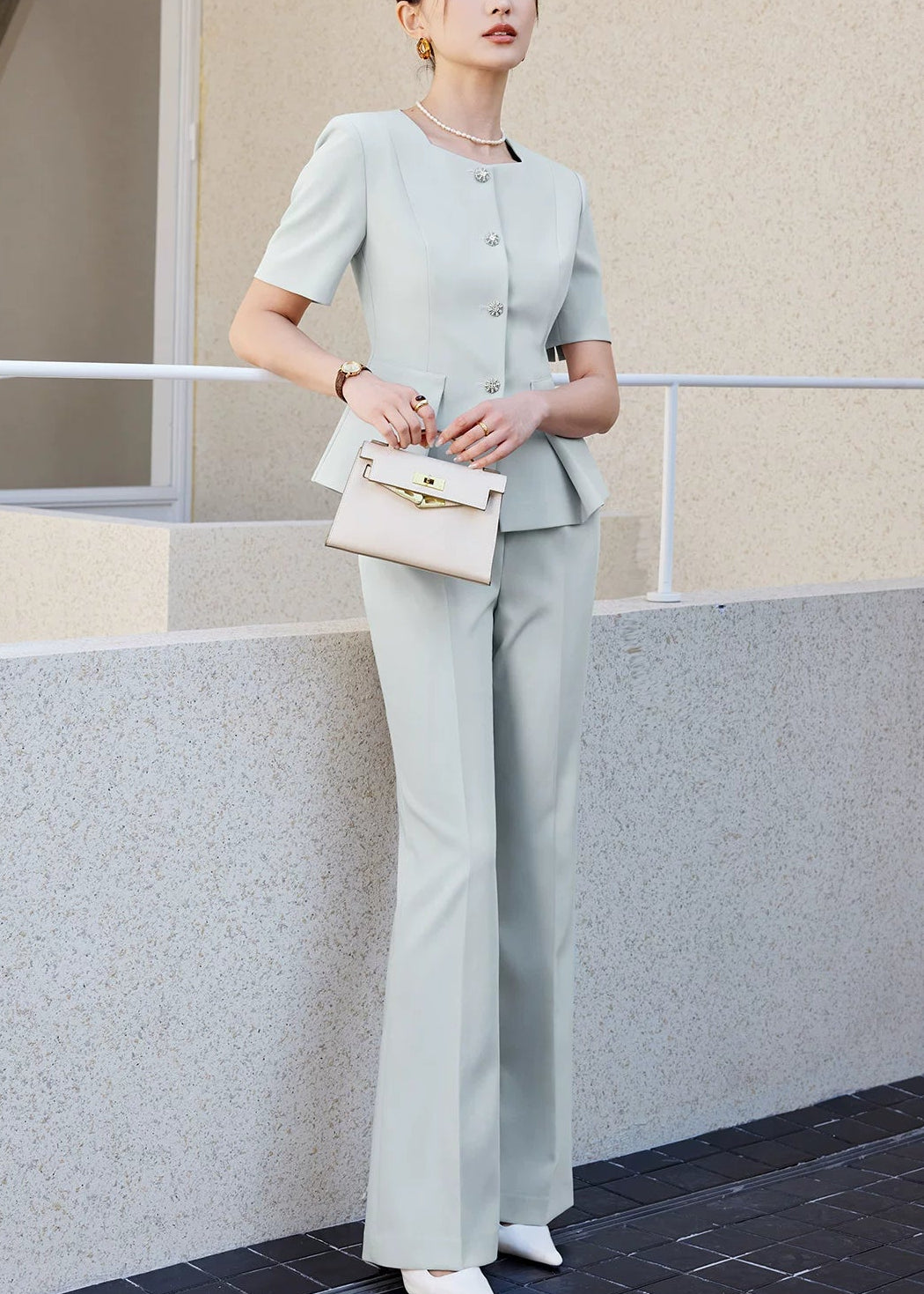 Grace Short Sleeve Peplum Set　R88