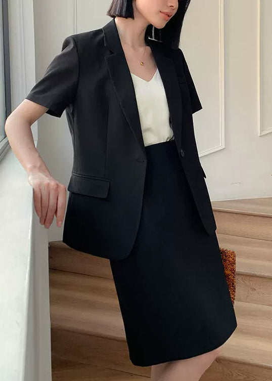 Refined Half Sleeve Jacket & Straight Skirt Set　R106