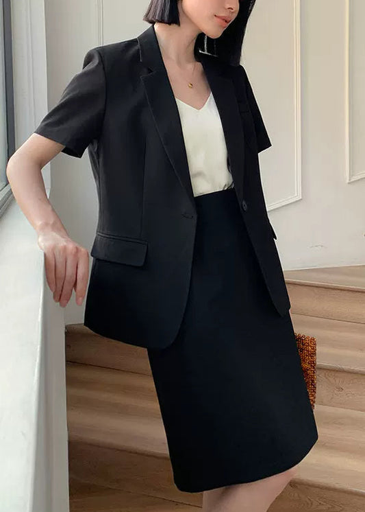 Refined Half Sleeve Jacket & Straight Skirt Set　R106