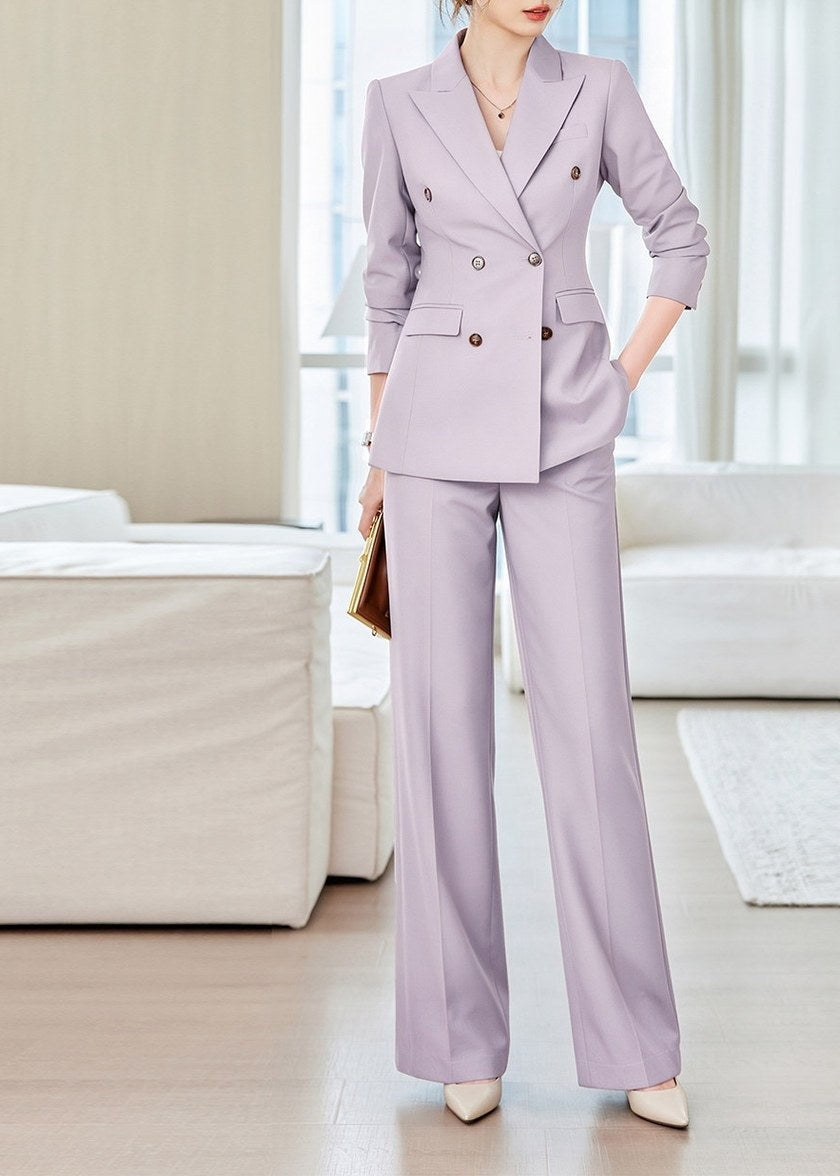 Double Breasted Tailored Pants Suit　R246