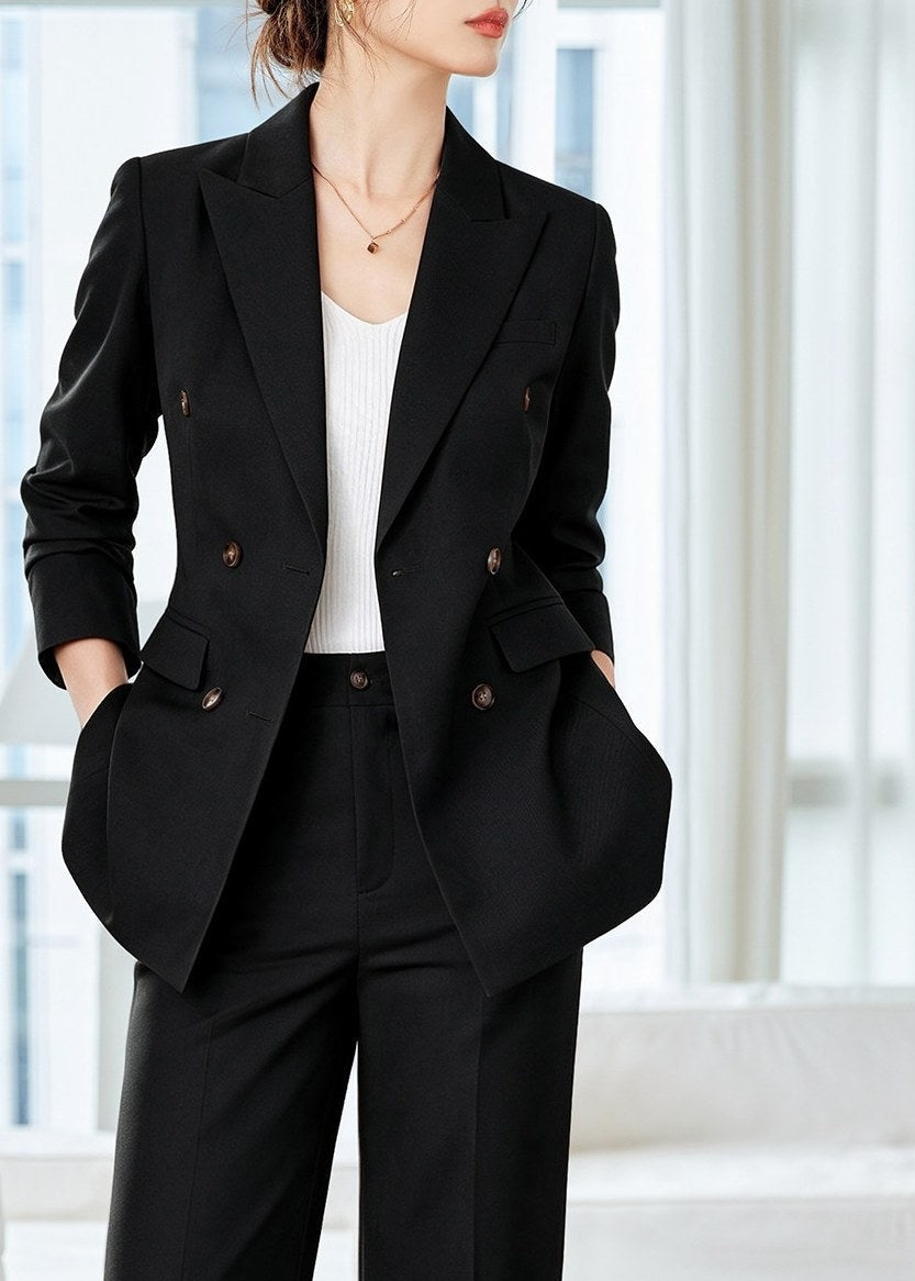 Double Breasted Tailored Pants Suit　R246