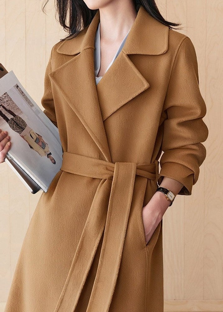 Tie Belt Tailored Long Coat　R262