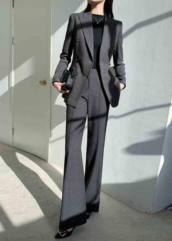 Double breasted jacket pants suit  R4