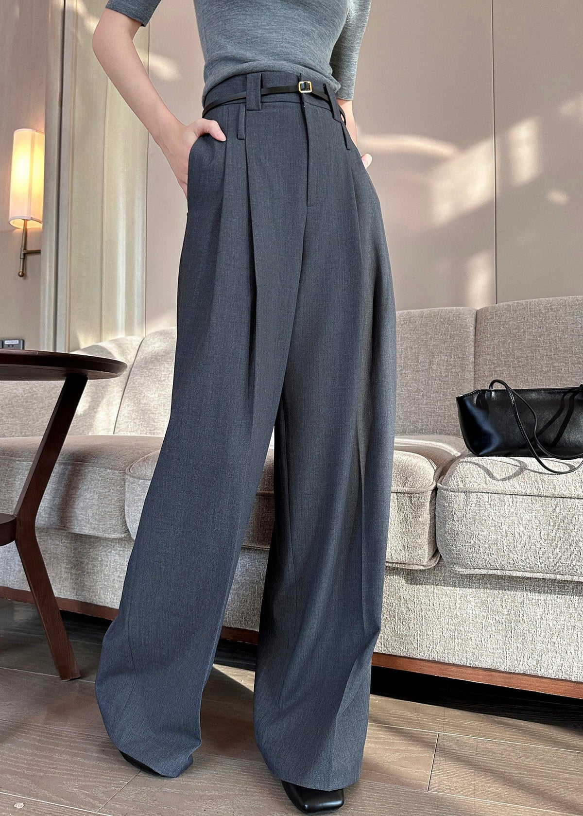 One Button Wide Pants Suit　R197