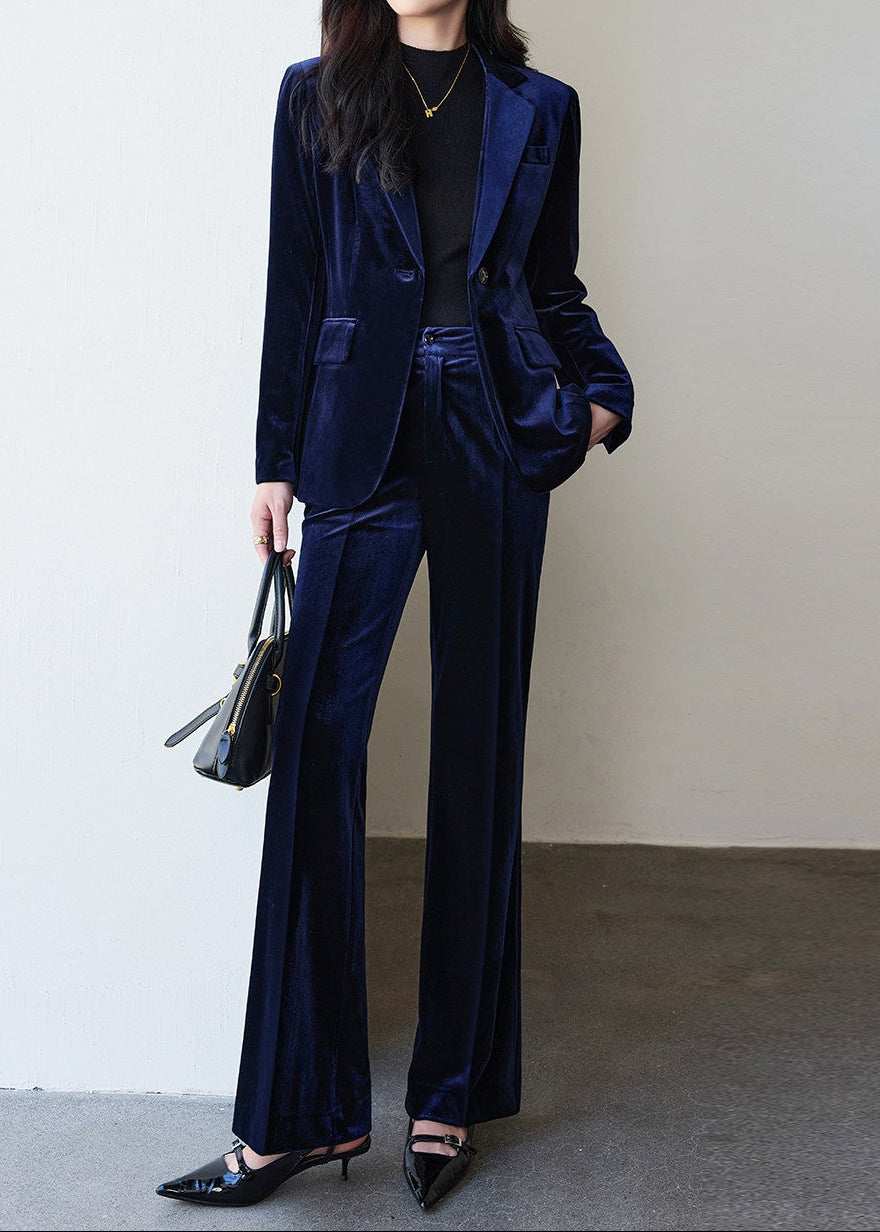 Velvet Single Button Pants Suit　R250