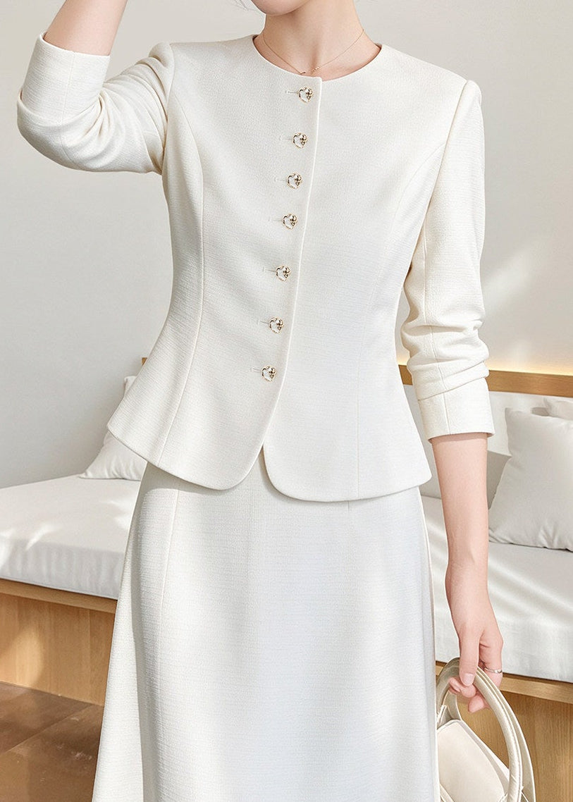 Round Neck Jacket Skirt Set　R251