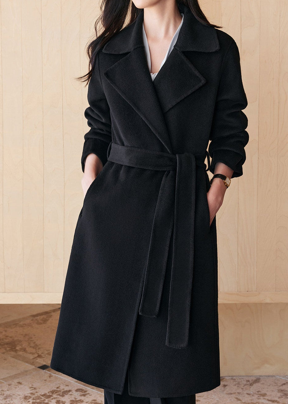 Tie Belt Tailored Long Coat　R262