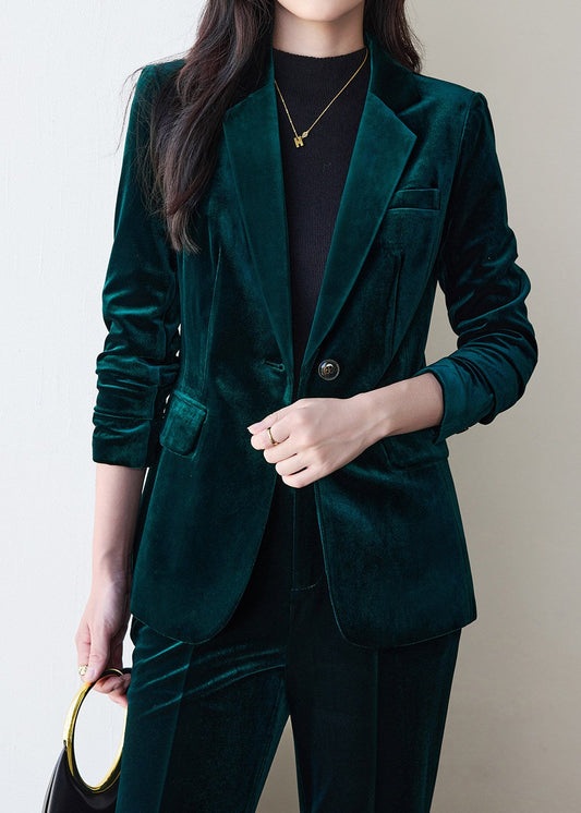 Velvet Single Button Pants Suit　R250