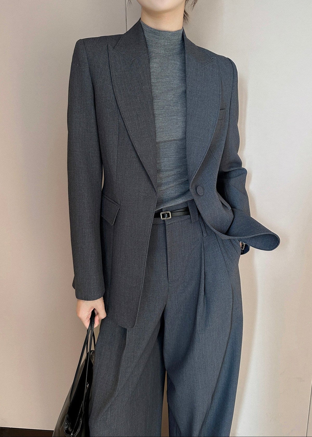 One Button Wide Pants Suit　R197