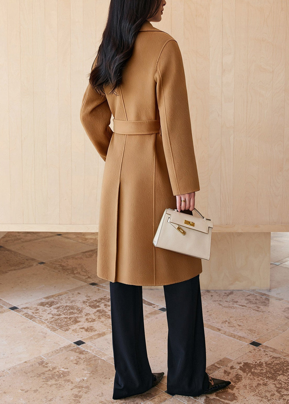 Tie Belt Tailored Long Coat　R262