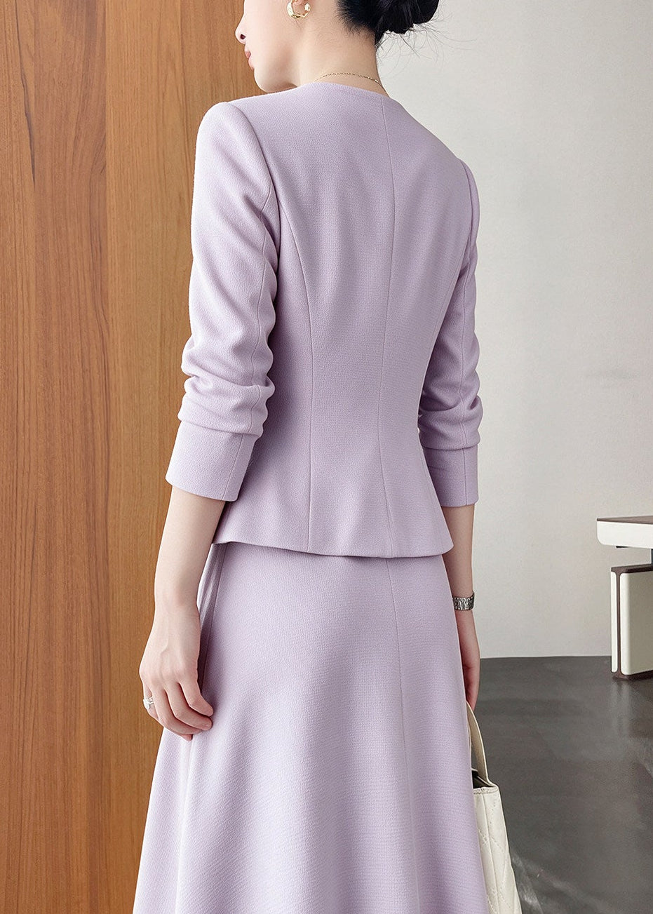 Round Neck Jacket Skirt Set　R251