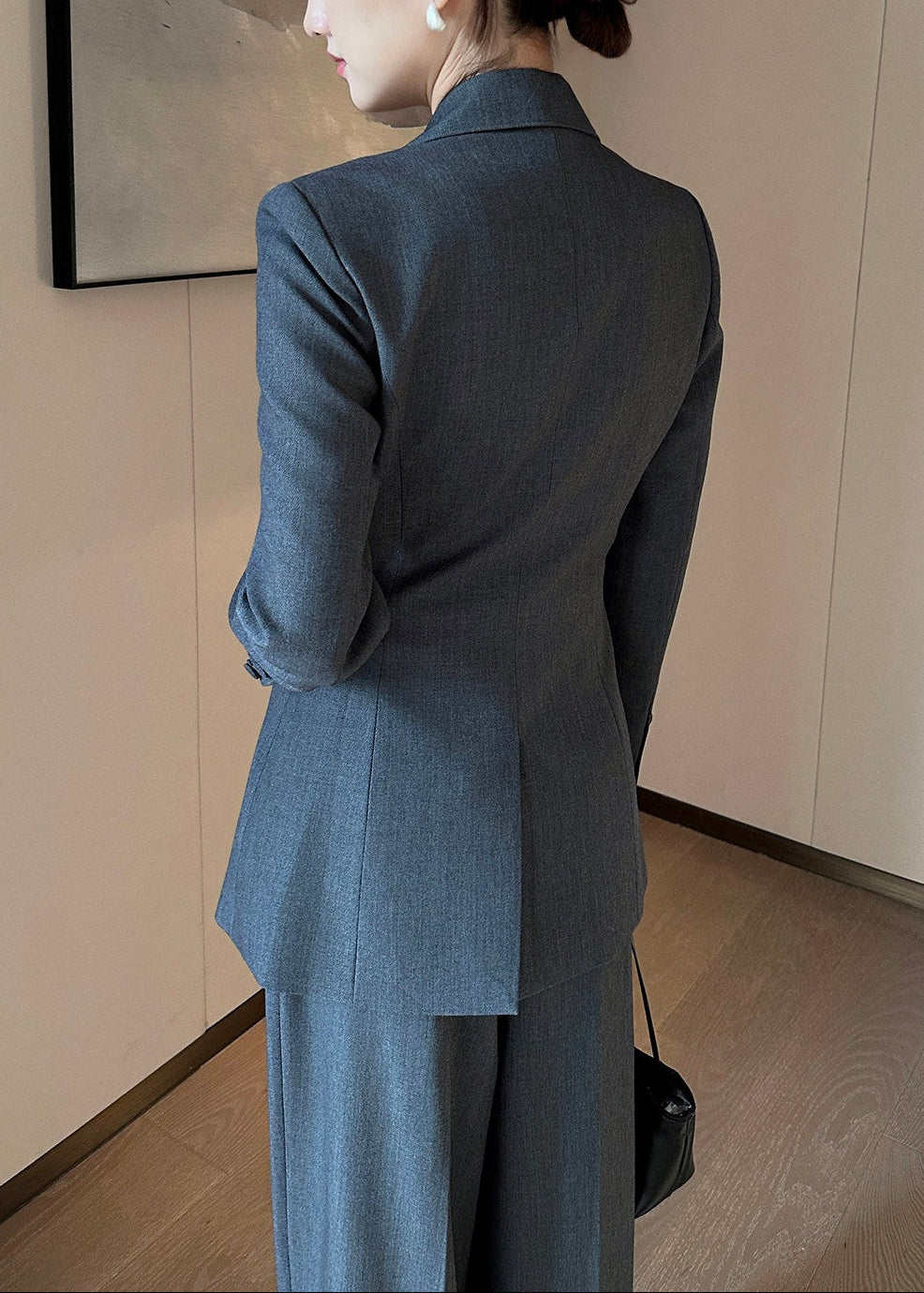 One Button Wide Pants Suit　R197
